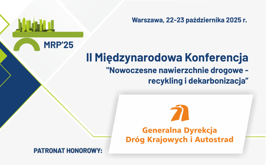Grafika informacyjna do aktualności - Patronat honorowy GDDKiA nad Konferencją MRP'25