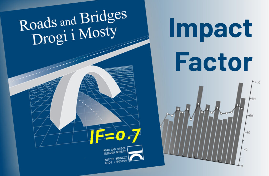 Grafika informacyjna do aktualności - Journal Impact Factor 2024 dla kwartalnika „Roads and Bridges - Drogi i Mosty”