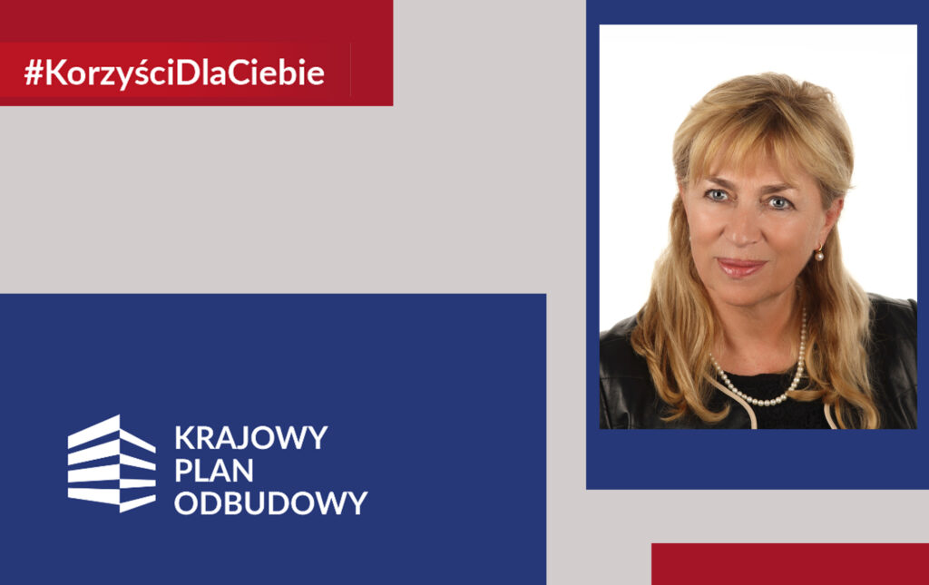 Grafika informacyjna do aktualności - Prof. Barbara Rymsza członkiem Komitetu Monitorującego Krajowy Plan Odbudowy i Zwiększania Odporności