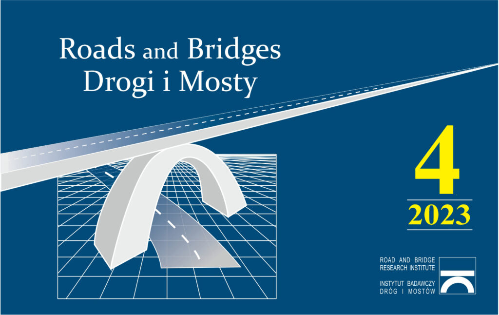 Grafika informacyjna do aktualności - Nowy numer kwartalnika "Roads and Bridges - Drogi i Mosty" - Vol. 22, nr 4/2023