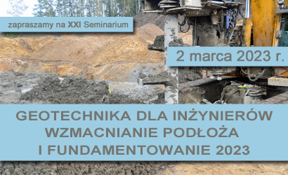 Grafika informacyjna do aktualności - XXI Seminarium GEOTECHNIKA DLA INŻYNIERÓW
