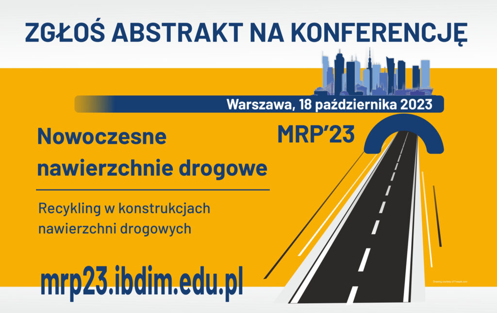 Grafika informacyjna do aktualności - Zgłoś abstrakt na konferencję "Nowoczesne nawierzchnie drogowe"!