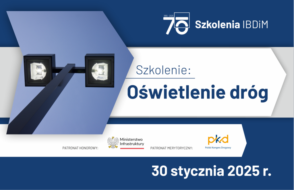 Grafika informacyjna do aktualności - Szkolenie "Oświetlenie dróg" - 30 stycznia 2025 r.