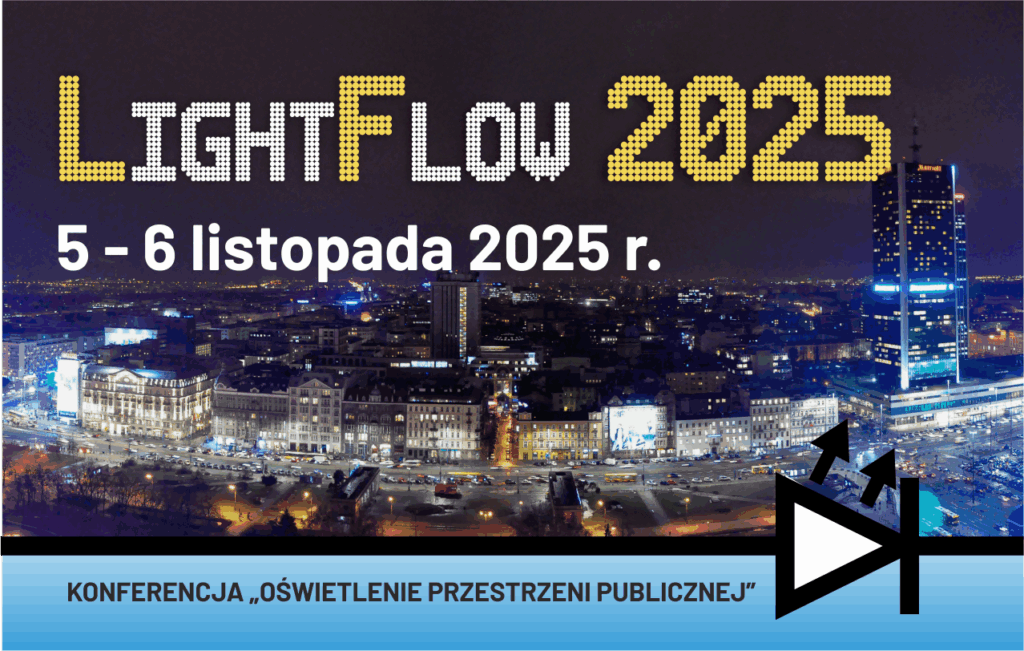 Grafika informacyjna do aktualności - Zapraszamy na konferencję LIGHTFLOW 2025