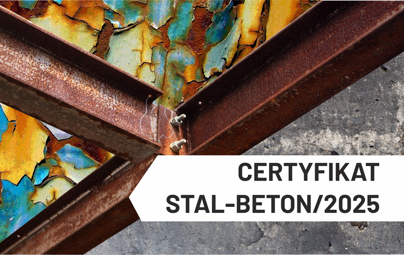 Grafika informacyjna do aktualności - Kurs CERTYFIKAT STAL-BETON 2025