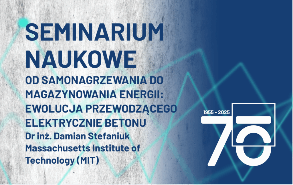 Grafika informacyjna do aktualności - Zaproszenie na seminarium naukowe Instytutu Badawczego Dróg i Mostów