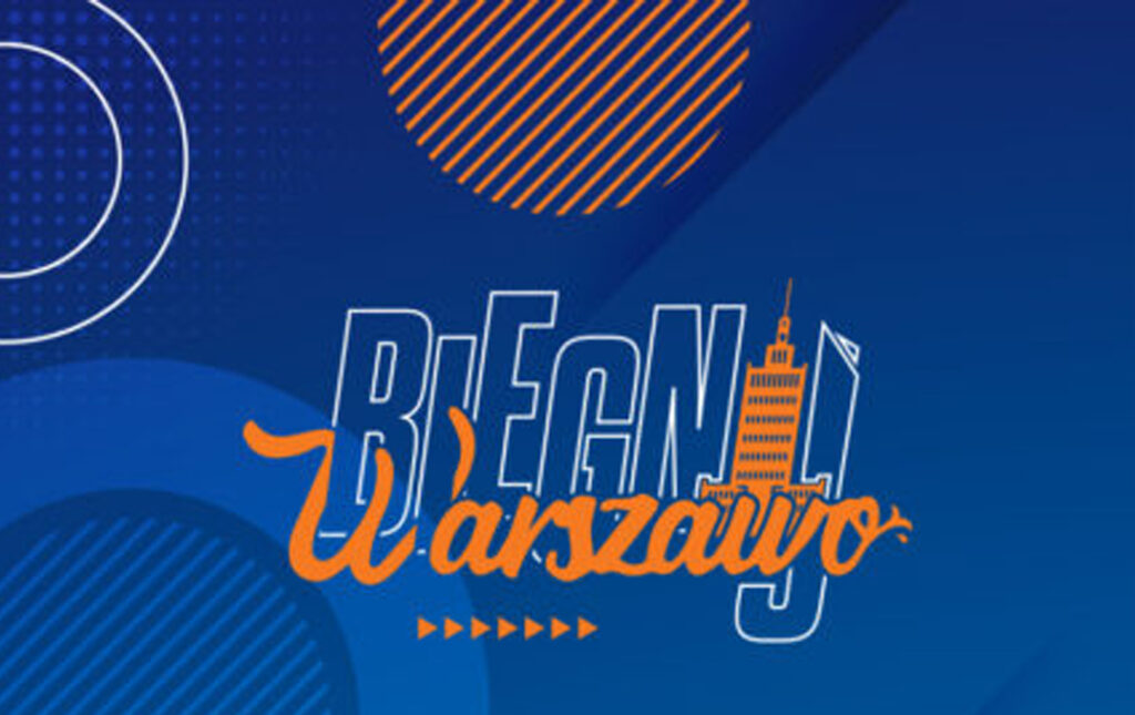 Grafika informacyjna do aktualności - IBDiM na biegu ulicznym „Biegnij Warszawo 2023”