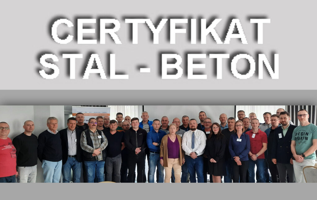 Grafika informacyjna do aktualności - Zakończenie kursu CERTYFIKAT STAL-BETON/2023