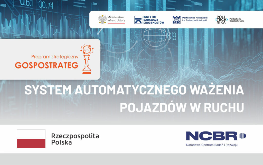 Grafika informacyjna do aktualności - Rozpoczęcie realizacji projektu Gospostrateg pt. „System automatycznego ważeniapojazdów w ruchu” (WIM-PL)