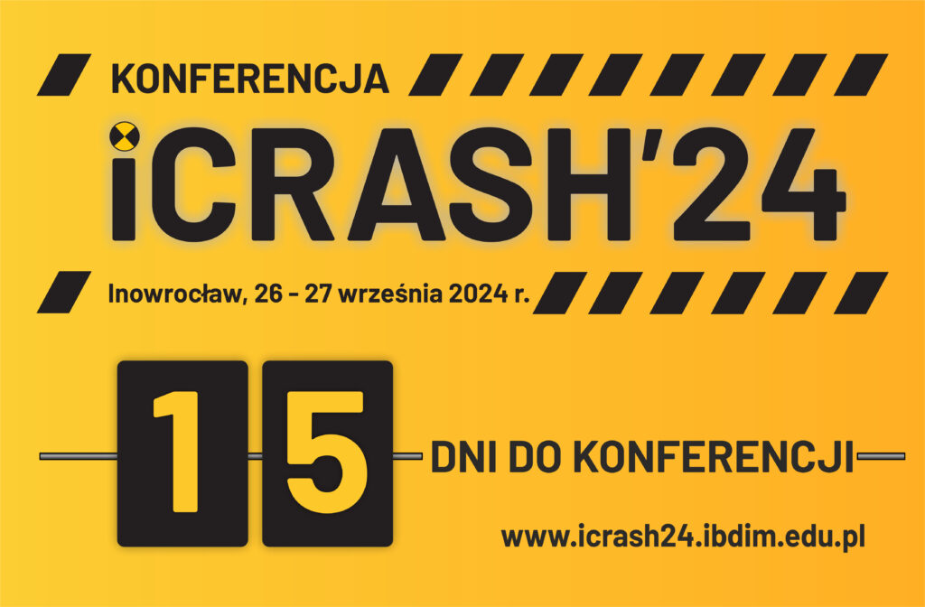 Grafika informacyjna do aktualności - Konferencja iCRASH’24 już za 15 dni!