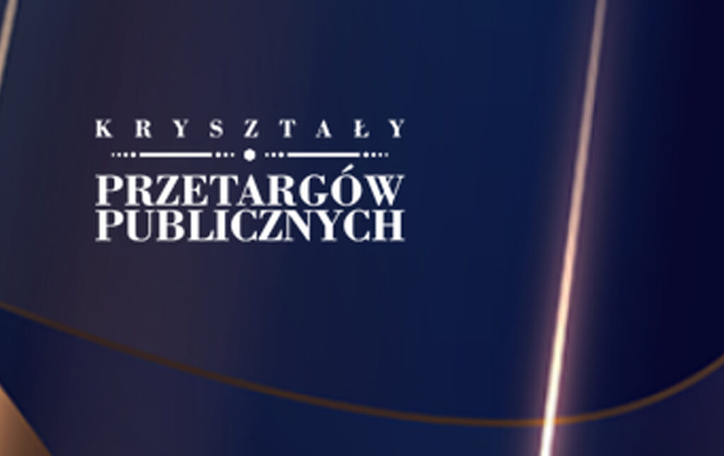 Grafika informacyjna do aktualności - Nagroda "Kryształy Przetargów Publicznych 2023"