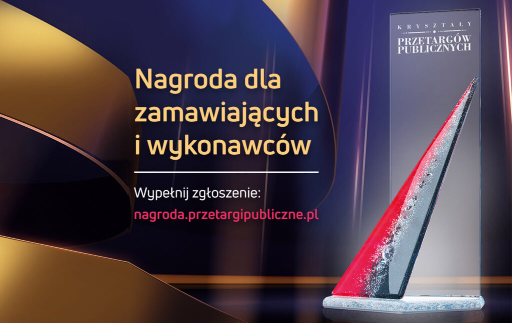 Grafika informacyjna do aktualności - 15. edycja nagrody Kryształy Przetargów Publicznych