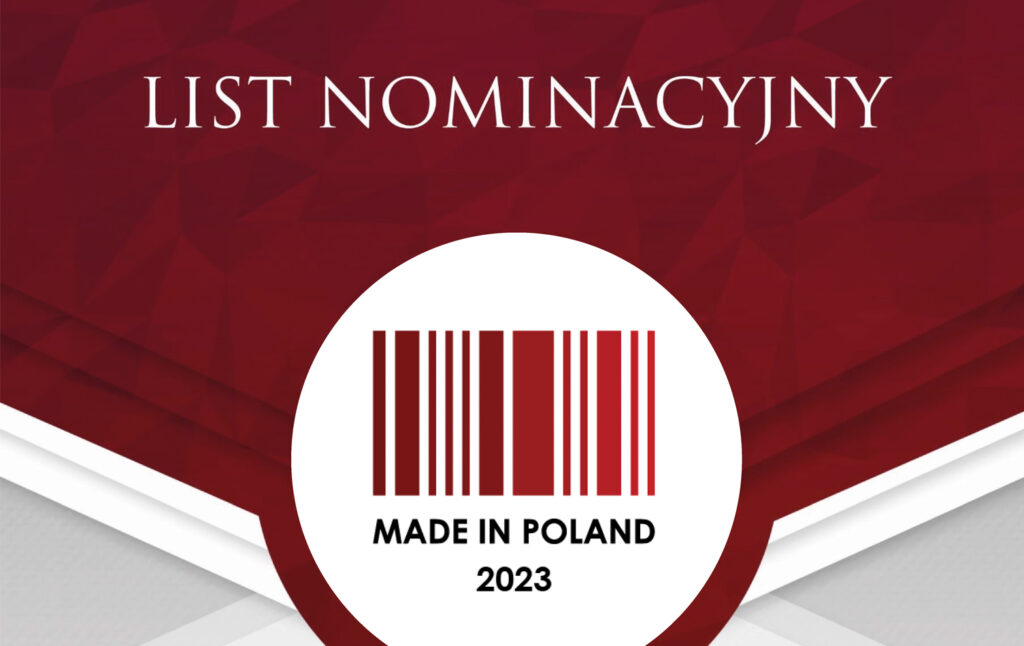 Grafika informacyjna do aktualności - IBDiM nominowany do nagrody Made in Poland 2023