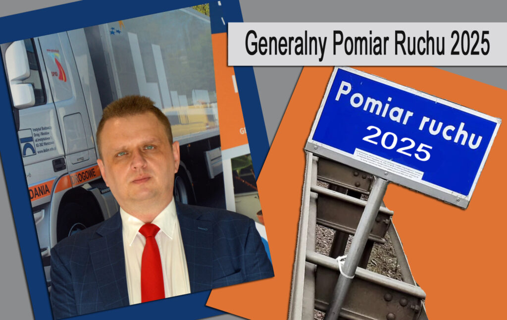 Grafika informacyjna do aktualności - Dr hab. inż. Tomasz Kamiński, prof. IBDiM, członkiem zespołu GDDKiA ds.opracowania zasad Generalnego Pomiaru Ruchu 2025