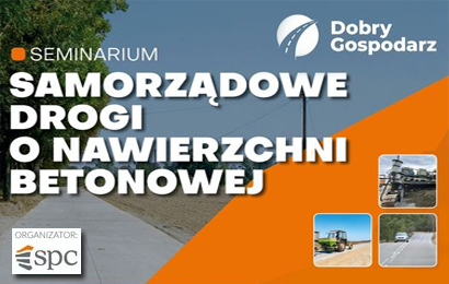Grafika informacyjna do aktualności - Patronat IBDiM - Seminarium "Samorządowe drogi o nawierzchni betonowej"