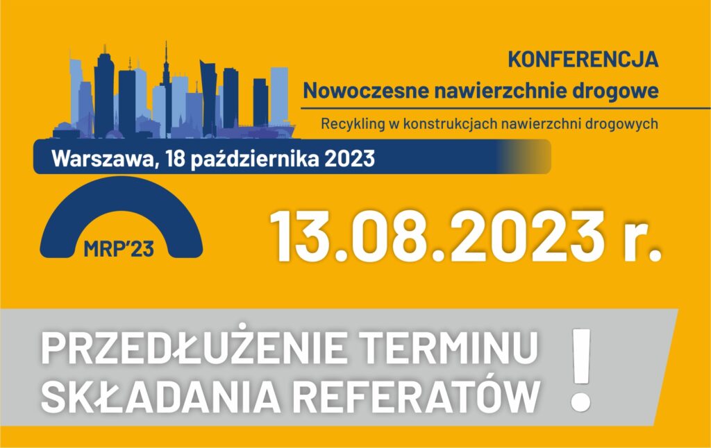 Grafika informacyjna do aktualności - Konferencja MRP’23 - przedłużenie terminu składania referatów!