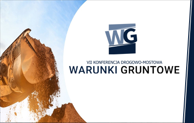 Grafika informacyjna do aktualności - VII Konferencja Drogowo-Mostowa "Warunki gruntowe a projektowanie oraz budowadróg i mostów"