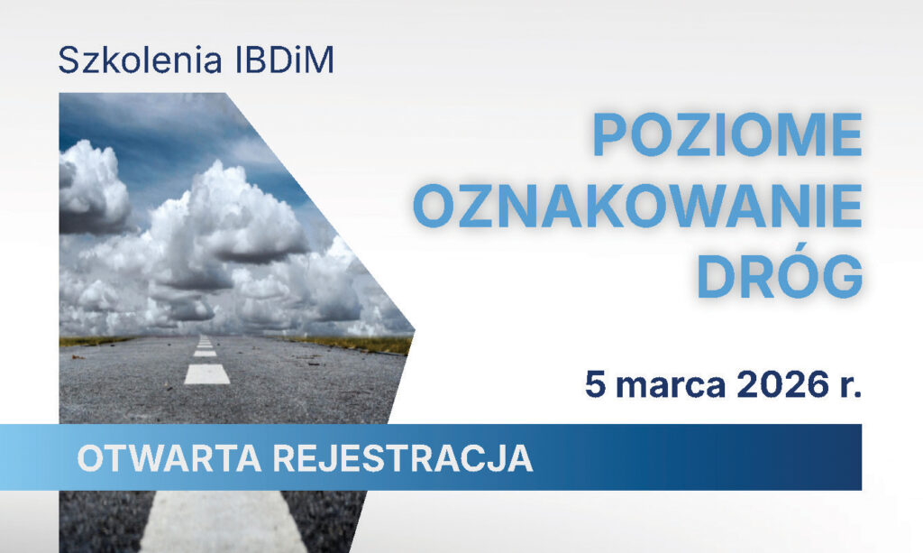 Grafika informacyjna - szkolenie "Poziome oznakowanie dróg" - marzec 2026 r., informująca o otwartej rejstracji