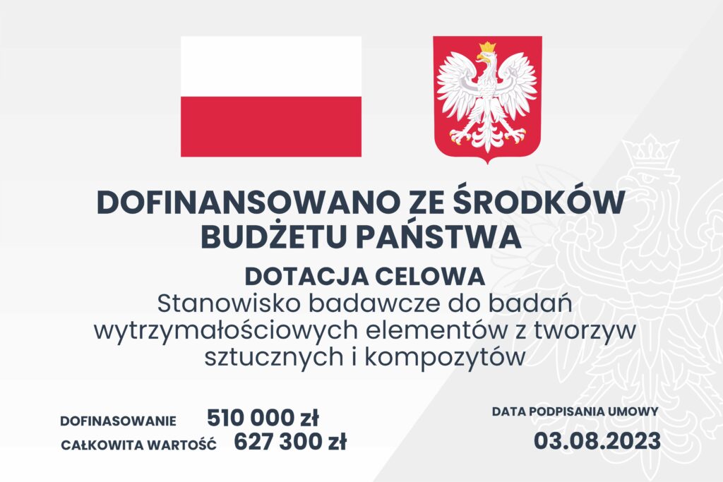 grafika z godłem Polski i flagą Polski - dofinasowanie ze środków budżetu państwa - pozioma