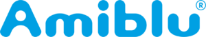 Niebieskie logo firmy Amiblu