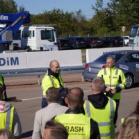 Galeria - test zderzeniowy samochodu osobowego ze stalową barierą drogową - poligon IBOS Inowrocław - ICRASH25