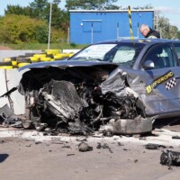 Galeria - test zderzeniowy samochodu osobowego ze stalową barierą drogową - poligon IBOS Inowrocław - ICRASH25